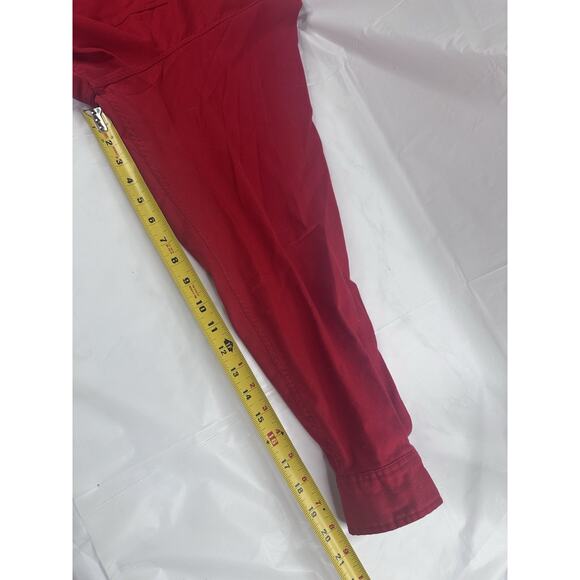 Eddie Bauer Men's XL Heavy Cotton Red Button Up Flap Front Pockets Cottagecore - Picture 9 of 11